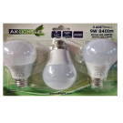 Akkurtlar Led 9W 6500K 840LM E27 Gün Işığı 3 lü