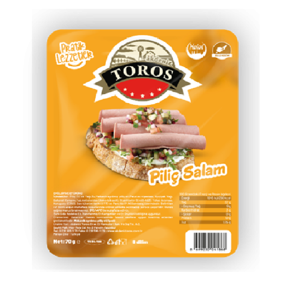 Akdeniz Toros Dilimli Piliç Salam 70 Gr