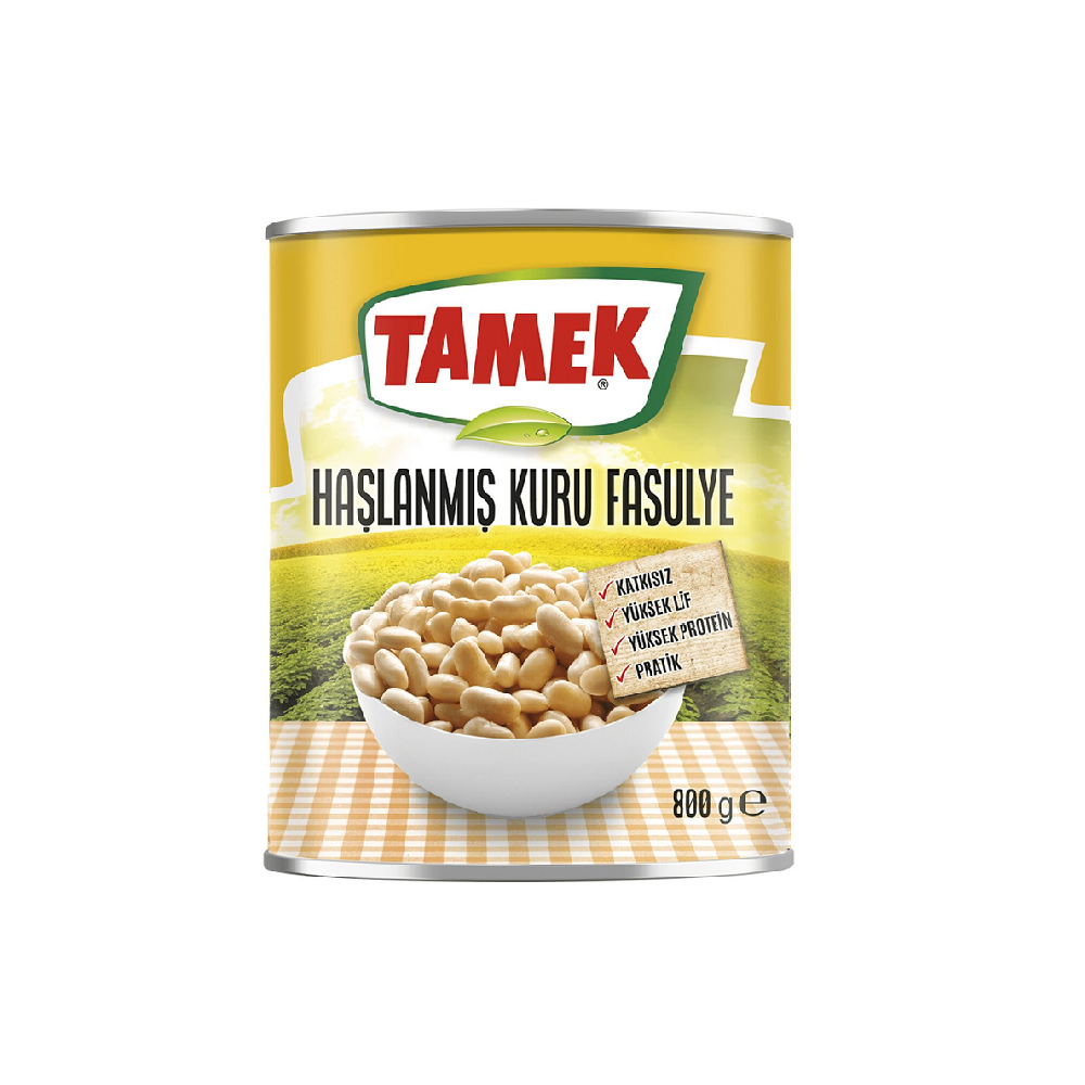 Tamek Haşlanmış Fasulye Konservesi 800 Gr
