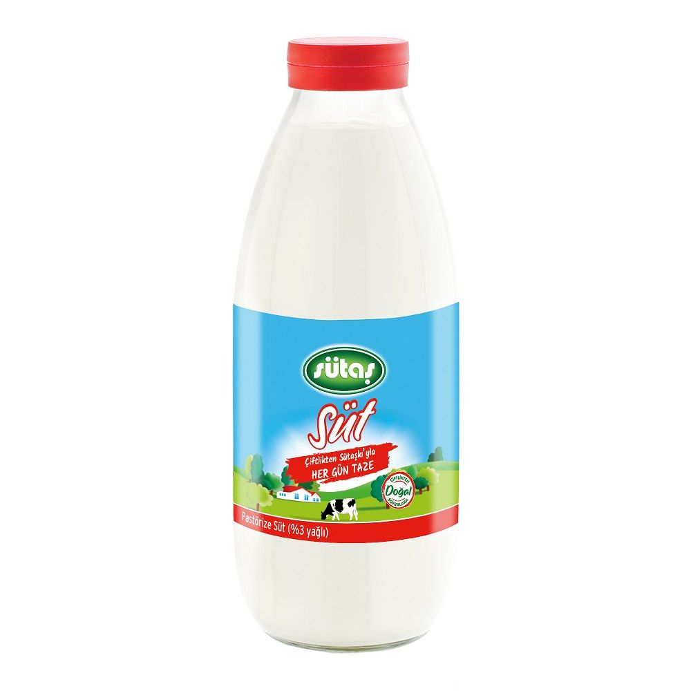 Sütaş Pastörize Günlük Süt Cam Şişe 1 lt