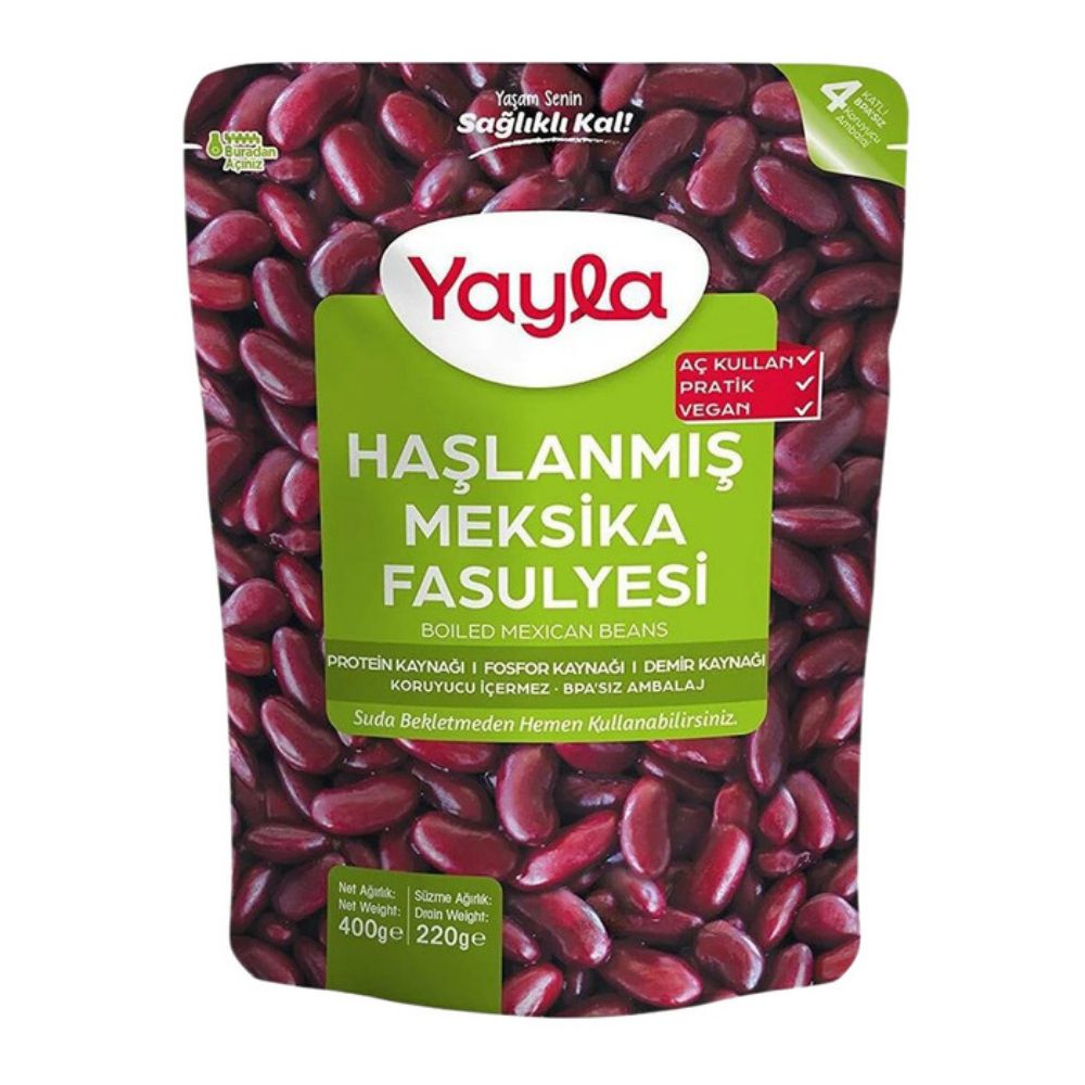 Yayla Meksika Fasulyesi Haşlanmış 400 Gr