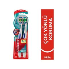 Colgate 360 Komple Ağız Temizliği Çok Yönlü Koruma Orta Diş Fırçası 1+1