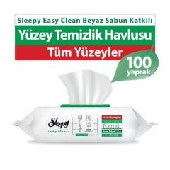 Sleepy Yüzey Temizleme Havlusu Beyaz Sabun Kokulu 100'lü