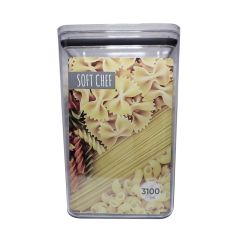 Softchef Contalı Kapak Kare Erzak Kabı 3100 ml