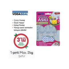 Vodaseal İz Bırakmayan Askı Şeffaf 3lü