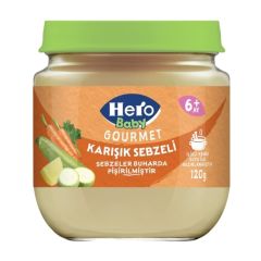 Hero Baby Kavanoz Maması İlikli Kemik Sulu Karışık Sebzeli 120 Gr