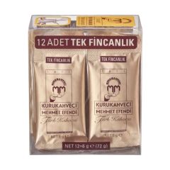 Kurukahveci Mehmet Efendi Türk Kahvesi Tek Fincanlık 12 Adet 6 Gr