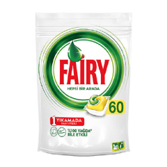 Fairy Hepsi Bir Arada 60 Yıkama Bulaşık Makinesi Deterjanı Kapsülü Limon Kokulu