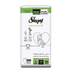 Sleepy Natural Bebek Bezi 5 Numara Jumbo Junior 40'ıi