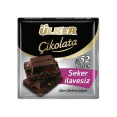 Ülker %52 Bitter Şeker İlavesiz Kare Çikolata 60 Gr