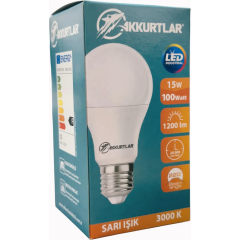 Akkurtlar E27 Duy 15w 3000 K Sari Isik Led Lamba