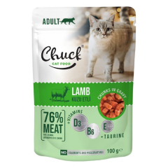 Chuck Kuzu Etli Kedi Yaş Mama 100 Gr
