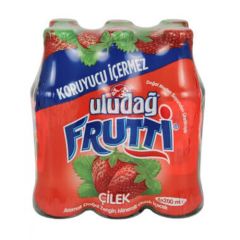 Uludağ Frutti Çilek Aromalı Gazlı İçecek 6x200 ml