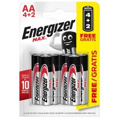 Energizer Max Alkaline AA BP6 4+2 Pil