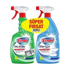 Ernet Süper Mutfak 750 ml + Banyo 750 ml Temizleyici Sprey