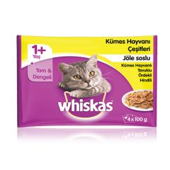 Whiskas Kümes Hayvanı Çeşitleri Jöle İçinde Yaş Mama 4x100 g