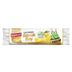 Koroplast Limon Kokulu Büzgülü Büyük Boy Çöp Torbası 65x70 cm