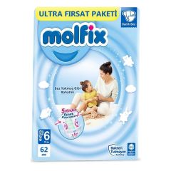 Molfix Extra Large Ultra Fırsat 6 Numara 62 Adet Bebek Bezi