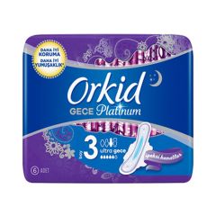 Orkid Platinum Hijyenik Ped Gece Tekli Paket 6 Ped