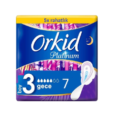 Orkid Platinum Gece Boy 3 Hijyenik Ped 7'li