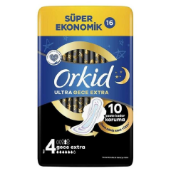 Orkid Ultra Extra Gece Tekli Ped 4 Beden 5 li