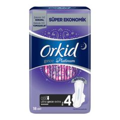 Orkid Platinum Hijyenik Ped Gece Süper Ekonomik Paket 18 Ped