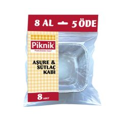 Piknik Sütlaç Kabı Alüminyum 8'li