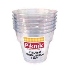 Piknik Kristal  Bardak 6 Lı