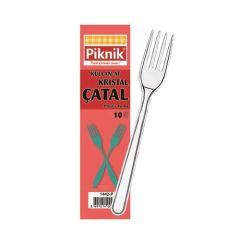 Piknik Kullan-At Kristal Çatal 10'lu