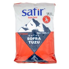 Safir Kaya Tuzu İyotlu Sofra Tuzu Poşet 1500 Gr