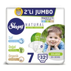 Sleepy Natural Bebek Bezi 7 Numara XXL Jumbo 32'li