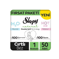 Natural Double Soft 1 Numara Yenidoğan 50'li Bebek Bezi