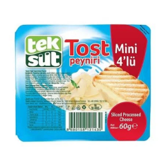 Teksüt Mini 4'Lü Dilimli Tost Peynir 60 Gr
