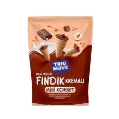 Mini Kornet - Kakaolu Fındık Kremalı, S&uuml;tl&uuml; &Ccedil;ikolatalı