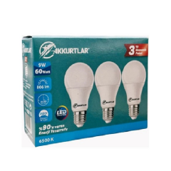 Akkurtlar Led 9w Sarı 3'lü