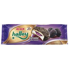 Ülker Halley Karadut Dolgulu Çikolata Kaplamalı Sandviç Bisküvi  236 g