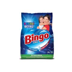Bingo Matik Renkli ve Beyaz Toz Çamaşır Deterjanı 4 Kg