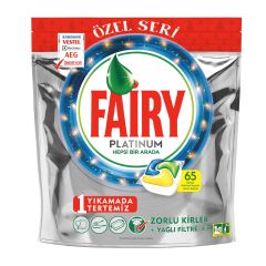 Fairy Platinum 65 Yıkama Bulaşık Makinesi Deterjanı Kapsülü Limon Kokulu