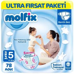 Molfix Ultra Fırsat Junior Bebek Bezi 5 Numara 78 'lİ
