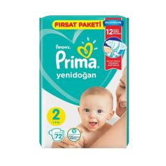 Prima Bebek Bezi Yeni Bebek 2 Beden 72 Adet Yenidoğan Fırsat Paketi