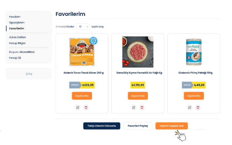 online market sipariş