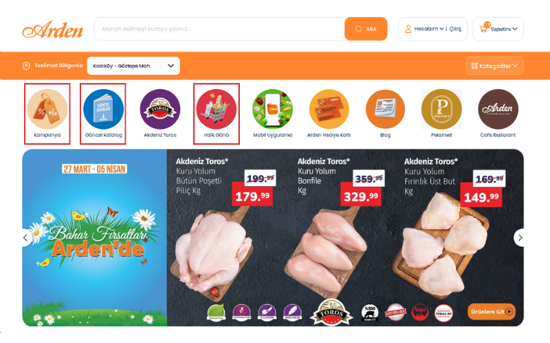 online market sipariş