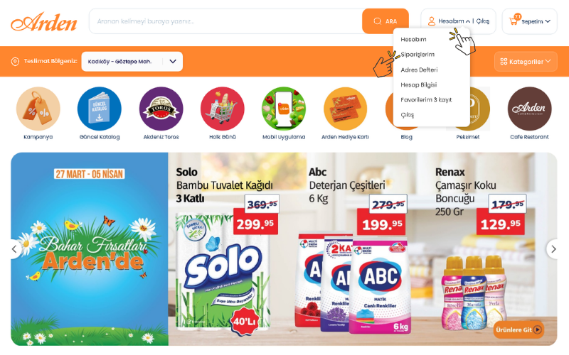 online market sipariş